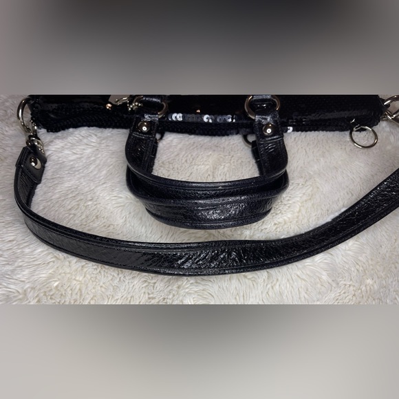 COACH Rare BLACK Sequin POPPY SPOTLIGHT Tote Shoulder Handbag #13821 - Picture 11 of 16